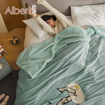 【Albert bedding】Flannelblanket_FieldGreen, , large