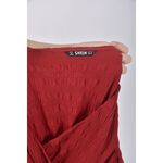 (S) shein質感V領紅色洋裝二手衣, , large