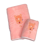 12生肖 珊瑚絨毛巾浴巾 【粉色/藍色】彩色刺繡 牛年 毛巾 3秒瞬吸 活性印染 掛耳設計 十二生肖 生肖, , large