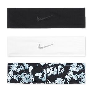 NIKE MEN'S FURY 頭帶 健身 訓練 戶外運動 止汗髮帶 簡約 時尚 乾爽 透氣 彈性 舒適 黑 白 黑白