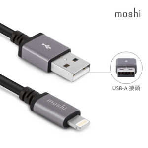 Moshi USB-A  to Lightning 充電線 傳輸線（3m）iPhone充電線 MFI 束線帶