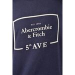 (M) abercrombie fitch質感棉質logo藍色長袖上衣二手衣, , large