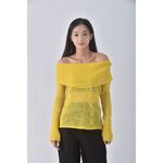 (S) sisley平口毛衣黃色上衣二手衣, , large