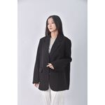 (M) wear to eat西裝寬鬆黑色外套二手衣, , large