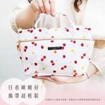 日本製 【Passage Bois】小蒼蘭 雙層拉鍊雙口袋抗菌手提袋, , large
