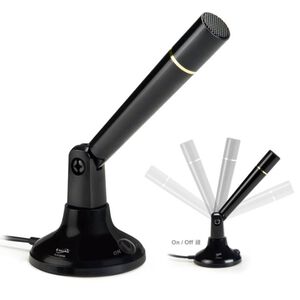E-BOOKS S32 Gaming Multimedia Microphone Metal Mesh Switchable Design 120-degree Adjustable Anti-Slip Base Stable and Non-Slip