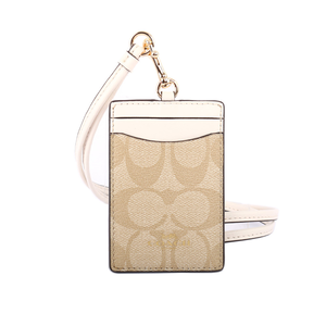 COACH PVC LOGO掛式証件套/卡夾/白色