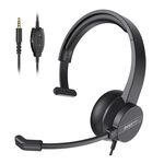 EKSA H15 專業降噪話務耳麥,PC 耳機降噪麥克風，3.5 mm音訊線，線控音量控制和靜音，適用於辦公室/線上會議, , large