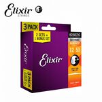 Elixir 16539 Nanoweb 薄包覆 黃銅 木吉他套弦三包裝 12-53【敦煌樂器】, , large