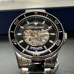 [星晴錶業]MASERATI手錶,46mm,R8823140008黑色雙面機械鏤空錶面銀錶殼銀色精鋼錶帶款, , large