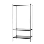 【Y HOUSE】90x45x180cm two-layer hole-free single-pole wardrobe rack, hole-free shelf, open hanger - black, , large