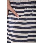 (S) vicky棉質條紋短袖藍色洋裝二手衣, , large
