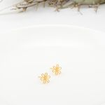 Cute Daisy Flower s925 sterling silver 24k gold plated earrings Birthday gift, , large