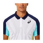 Asics 男 POLO衫 短袖上衣 海外版 網球 服飾 運動 訓練 透氣 亞瑟士 白藍 [2041A193-101], , large