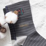 [Kaimei Cotton Industry] 6 pairs set, random and excellent, MIT made in Taiwan, antibacterial and deodorizing bamboo charcoal wide-mouth health socks, striped style, , large
