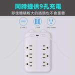 TRISTAR TS-USB165 3P六插+2USB+1Type-C 小壁插, , large