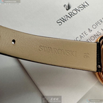 [星晴錶業]SWAROVSKI手錶,34mm,SW00021黑色錶面玫瑰金錶殼深黑色真皮皮革錶帶款, , large