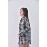 (XL) 質感格紋灰色罩衫二手衣, , large