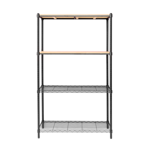【Y HOUSE】90x45x150cm pine four-layer storage rack rack iron rack - black wood