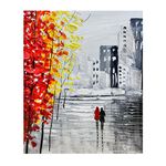 【御畫房】楓紅之約 手繪抽象油畫-50*60cm無框掛畫5060-206, , large