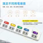 超電王 SNB266-15 6開6插6尺2P延長線 美國UL認證 過載保護 180度可轉向插頭, , large