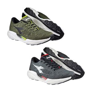 DIADORA迪亞多那 輕量避震慢跑鞋 男運動鞋 男鞋 透氣 針織 康特杯 Q彈 乳膠鞋墊 高彈 耐磨 止滑 綠 黑