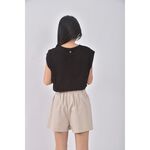 (S) 【智恩私服】dilute修身短版質感圓領黑色短袖上衣二手衣, , large