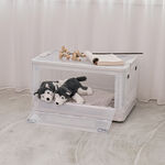 【H&R安室家】五門開可摺疊59*41*34cm透明收納箱BNF99, 綠色, large