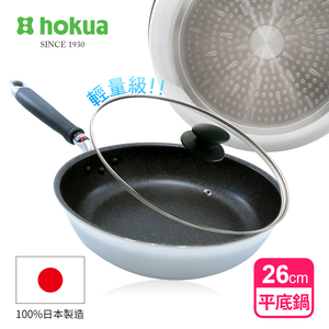 【hokua】Japan-made Daikin Silkware light IH frying pan 26cm with glass lid / metal spatula applicable