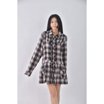 (M) vienus jean棉質長版黑色襯衫上衣二手衣, , large