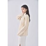 (F) niceioi質感高領白色長袖上衣二手衣, , large