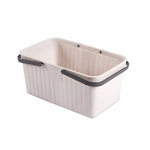 【上手家居】北歐瀝水提沐浴籃 北歐杏(沐浴籃/收納籃/置物籃/手提籃/籃子/浴室收納/手提籃/手提洗澡籃), , large