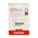 【SanDisk】Ultra Luxe 128G 銀色 TYPE-C USB 3.2 雙用 OTG 旋轉隨身碟 讀取速度 400MB/s, , large
