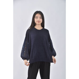 (M) scolar長版藍色長袖上衣二手衣