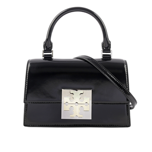 TORY BURCH Bon Bon 平滑牛皮迷你翻蓋手提/斜背二用包/黑色
