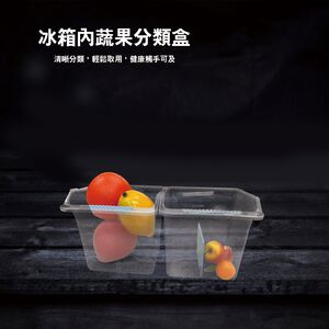 金德恩 GS MALL 台灣製造 一組二入 冰箱蔬果分類盒 冰箱分類盒 冰箱保鮮盒 水果盒 收納盒 冰箱收納盒 分隔盒 冰箱儲存盒