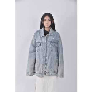 (2XL) mellow co丹寧牛仔排扣藍色外套二手衣
