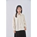 (S) lativ棉質純棉杏色襯衫上衣二手衣, , large