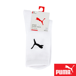 PUMA 男女款運動中短筒襪1雙裝 彪馬 跳豹 男襪 女襪 襪子 運動襪 小腿襪 棉襪 柔軟 舒適 高彈 耐磨 黑 白, , large