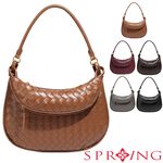 SPRING-時尚手工編織半月肩背包 簡約質感編織月牙肩背包-多色, , large