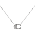 COACH C Logo水鑽項鍊/銀色, , large