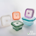 JC ECO BELIEVER Collapsible Silicone Food Storage Containers, BPA Free, Microwave, Freezer and Dishwasher Safe, Gold 1200ml, , large