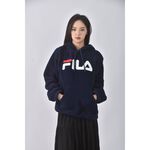 (S) fila質感棉質連帽藍色長袖上衣二手衣, , large