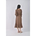 (S) buluohanduo滿版棕色洋裝二手衣, , large