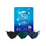 【Blue Eagle】Minimalist Black Series N95 3D Adult Medical Face Mask (3 Colors Mix ) 30 pack, , large