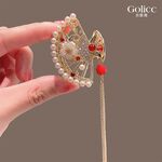 【Gulicc】古莉可 髮夾 中國風 珍珠流蘇 古典抓夾, , large