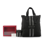 BALLY On The Go 條紋尼龍手提/肩背托特包/贈收納袋/, , large