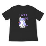 JZ TEE MBTI貓咪 INTP-邏輯學家 印花短袖, , large