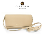 【CROSS】台灣總經銷 限量1折 頂級小牛皮肩背包WOC 碧雅系列 全新專櫃展示品(米色), , large