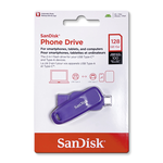 【SanDisk】Phone Drive DDC6 紫色 128G TYPE-C USB 3.2 雙用 OTG 旋轉隨身碟 讀取速度 100MB/s, , large